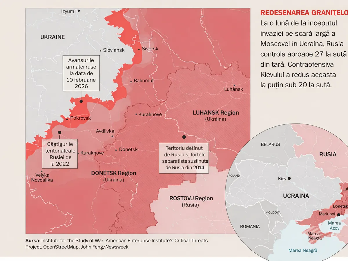 Redesenarea granițelor Ucrainei Sursa: Newsweek