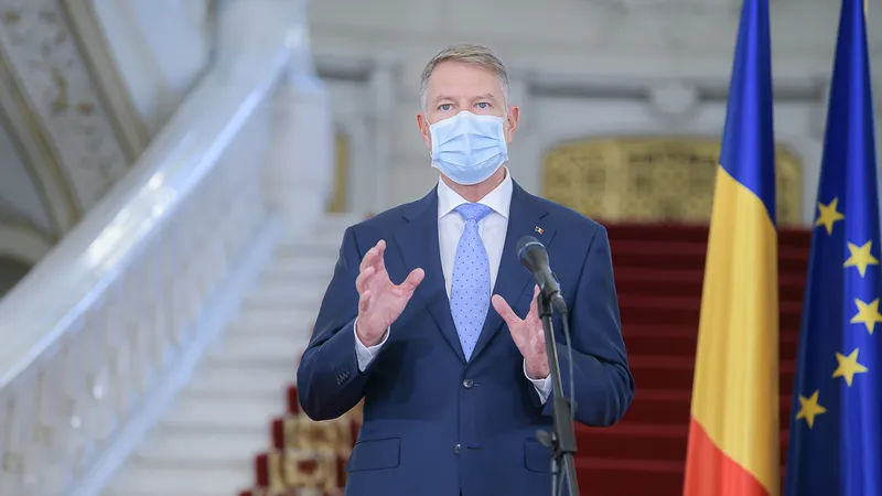 Președintele Klaus Iohannis în timpul unei declarații de presă/FOTO: presidency.ro