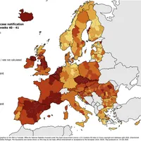 Rata de infectare cu COVID în Europa. Sursa: ECDC