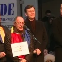 Sorin Roșca Stănescu la un miting al USL Foto: România TV