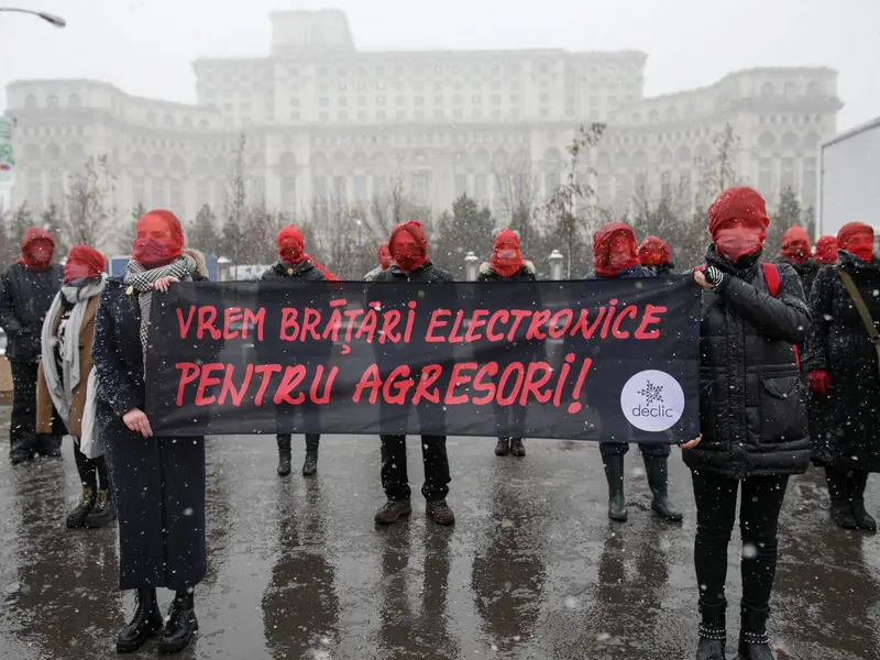 Protestul organizat în fața Palatului Parlamentului/FOTO: Inquam Photos/Octav Ganea