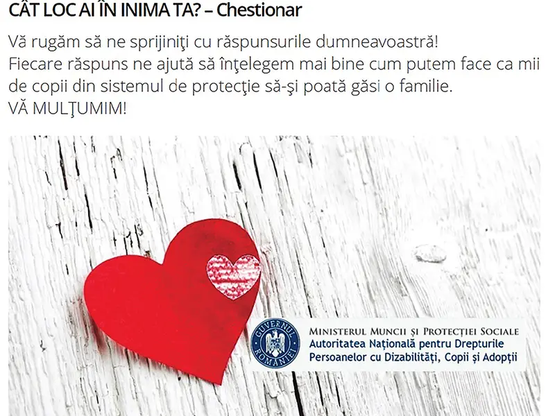 Până la finalul lunii iunie,  1.000 de oameni au răspuns la acest  chestionar. La toamnă, va fi demarată o  campanie națională pentru promovarea adopției