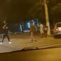 Bătaia a fost filmată dintr-o mașină Foto: captură video Pro Tv