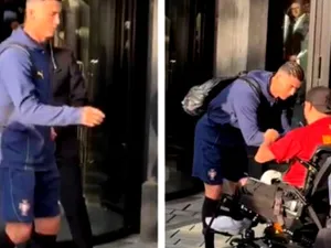 VIDEO: Cristiano Ronaldo, lovit de un bărbat aflat în scaunul cu rotile! Imaginile fac înconjurul lumii