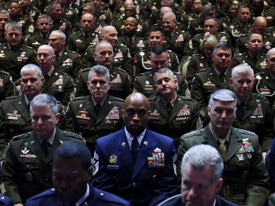 Lideri militari de rang înalt la baza Corpului Pușcașilor Marini din Quantico - Foto: Profimedia Images