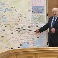 Dictatorul Lukașenko a explicat la hartă invadarea Ucrainei. „Accidental” a indicat și Moldova. / Foto: dailymail.co.uk