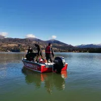 Căutările tânărului care s-a înecat în lacul Colibița - Foto: Agerpres