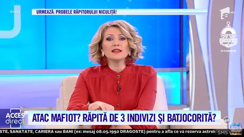 Mirela Vaida, de la Acces direct, dă vina doar pe autorități pentru moartea femeii din Argeș, deși în emisiunea ei femeia a fost persiflată când a spus că a fost agresată și amenințată cu moartea. Sursă: Captură video Acces direct