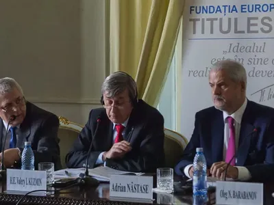 Adrian Năstase, cu Valeri Kuzmin, la Fundaţia Titulescu - Foto: Facebook