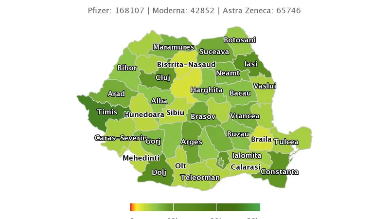 Locuri disponibile în centrele de vaccinare luni. Sursa: RoVaccinare