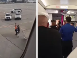 Senzaţii tari pe Aeroportul Otopeni. Nişte pasageri au vrut să-l bată pe pilot. Ce s-a întâmplat? - Foto: Facebook/imagini amator