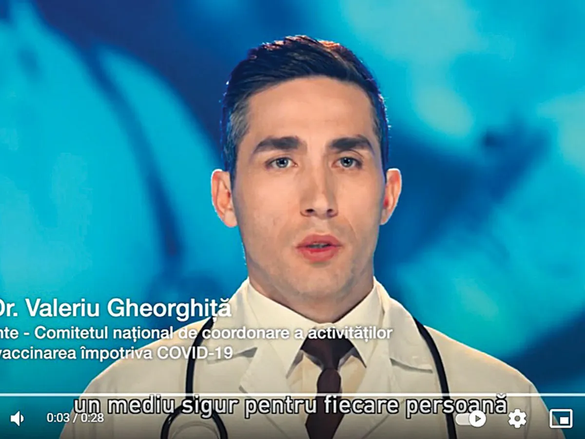 Dr. Valeriu Gheorghiță, în primul clip al campaniei de vaccinare, explicând, în termeni medicali, de ce oamenii ar trebui să se imunizeze