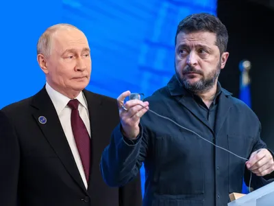 Vladimir Putin și Volodimir Zelenski - Foto: Profimedia images