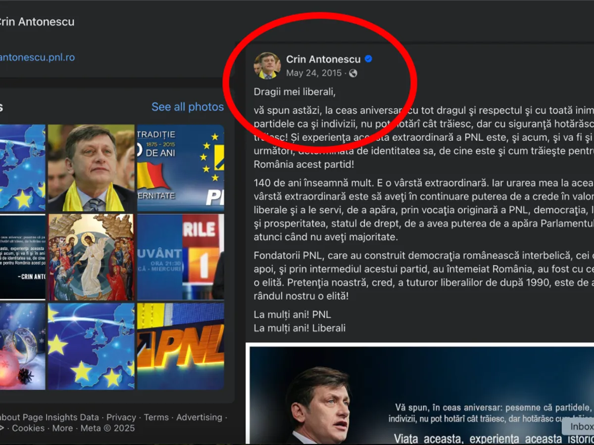 Crin Antonescu, inexistent pe Facebook sau TikTok. Lasconi și Nicușor Dan au milioane de vizualizări - Foto: Facebook/Crin Antonescu