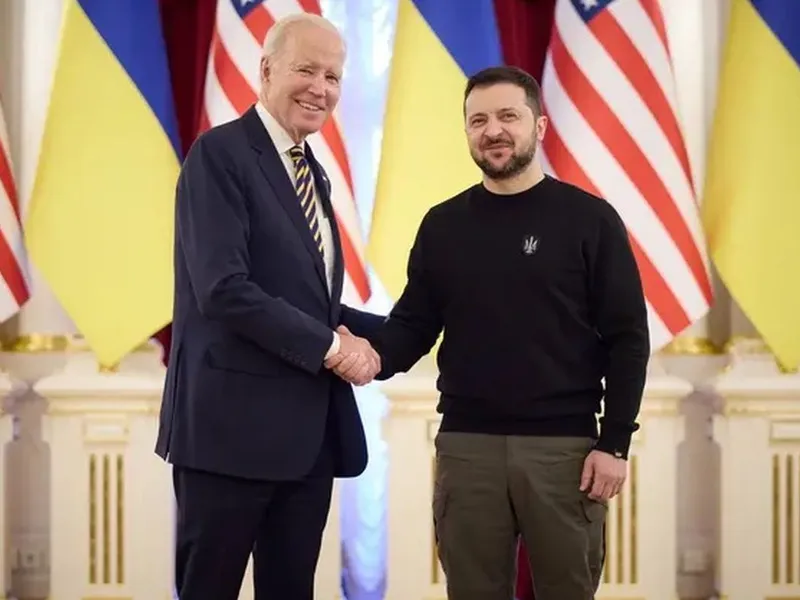 Preşedintele SUA, Joe Biden, este la Kiev. În toată Ucraina sună alertele de bombardament - Foto: Volodymyr Zelenskiy/Telegram