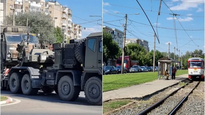 Un convoi militar „a reușit” să rupă rețeaua electrică a tramvaielor, în Arad. Traficul, paralizat - Foto: Colaj/ Imagine cu caracter ilustrativ