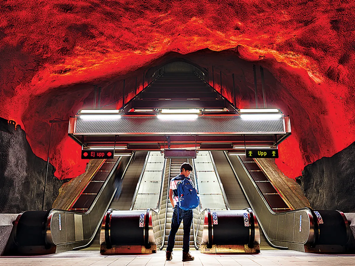 Stația de metrou Solna Centrum, Stockholm, Suedia