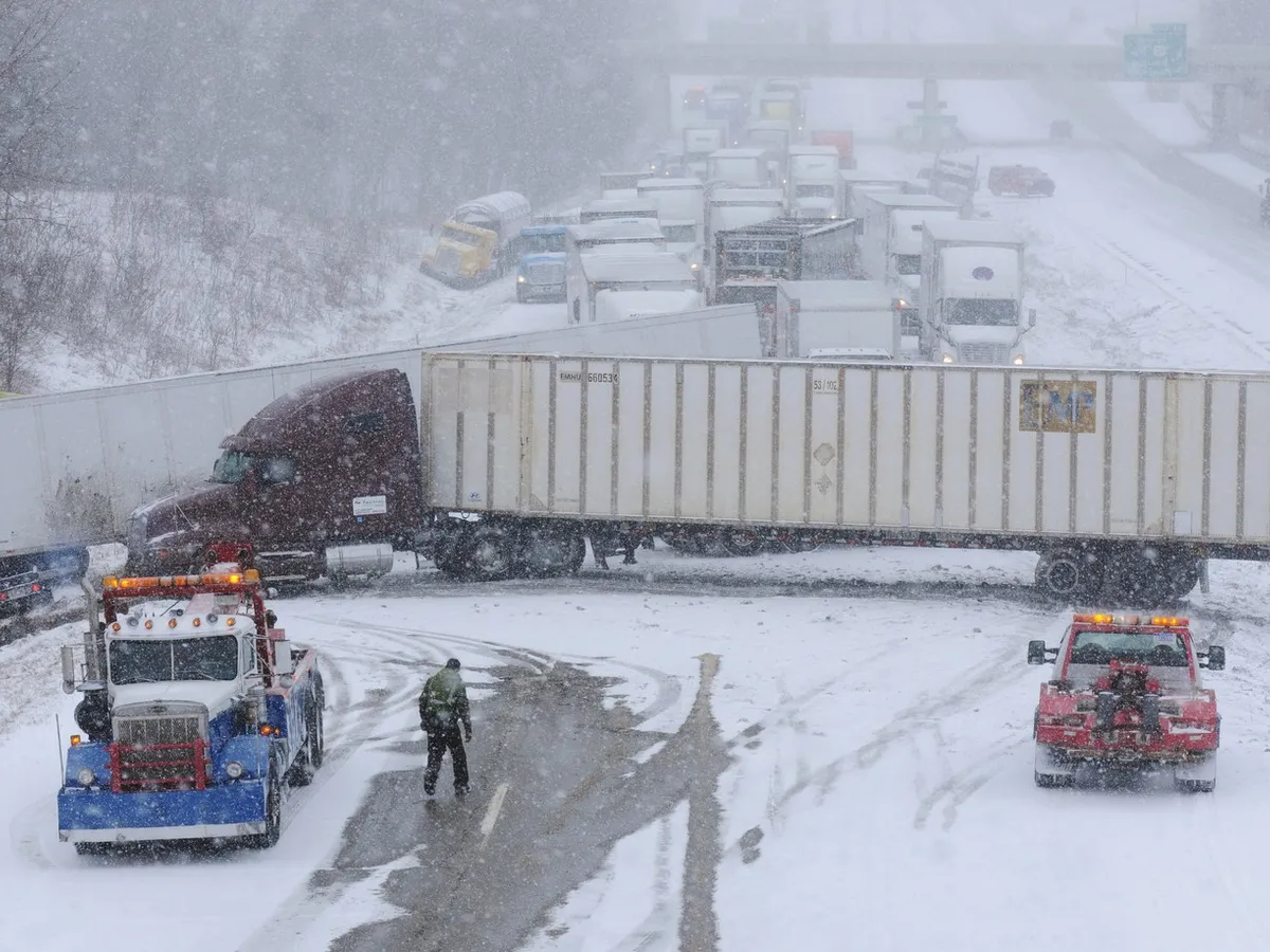 VIDEO Atenție, „sticlă” pe drum! Carambol uriaș, între peste 100 de vehicule, pe o autostradă din Michigan