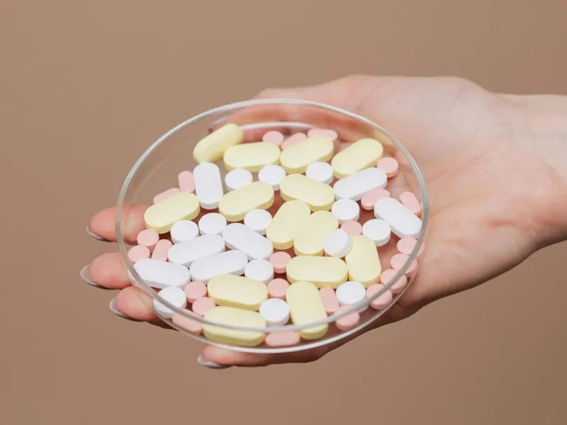 Varietate de medicamente într-o farfurie de sticlă - Foto: Pexels/Kaboompics.com