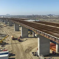 Autostrada A7, şantierul de la traversarea râului Buzău, la Vadu Paşii - Foto: INQUAM PHOTOS/Casian Mitu