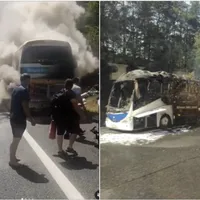 Un autobuz plin cu români și moldoveni s-a făcut scrum pe o autostradă din Austria Foto: newsmaker.md