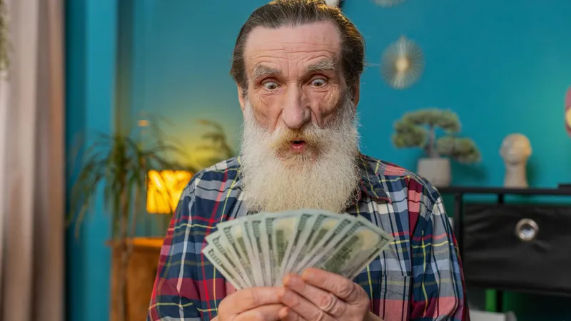 Un pensionar își numără pensia specială - Foto: Freepik
