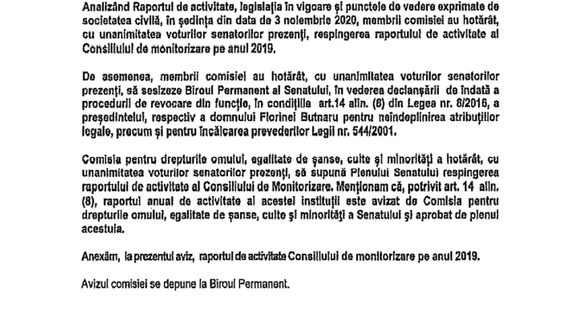 Sursa: Raportul Comisiei de drepturile omului din Senat