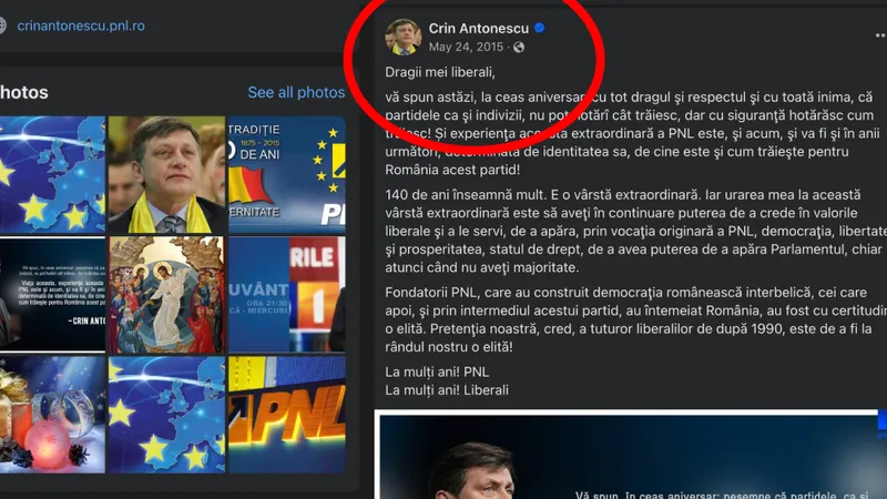 Crin Antonescu, inexistent pe Facebook sau TikTok. Lasconi și Nicușor Dan au milioane de vizualizări - Foto: Facebook/Crin Antonescu