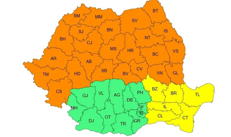 Hartă - Foto: ANM