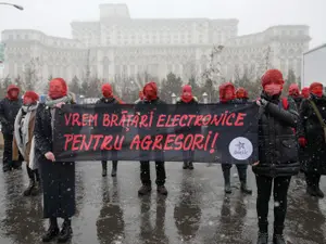 Protestul organizat în fața Palatului Parlamentului/FOTO: Inquam Photos/Octav Ganea