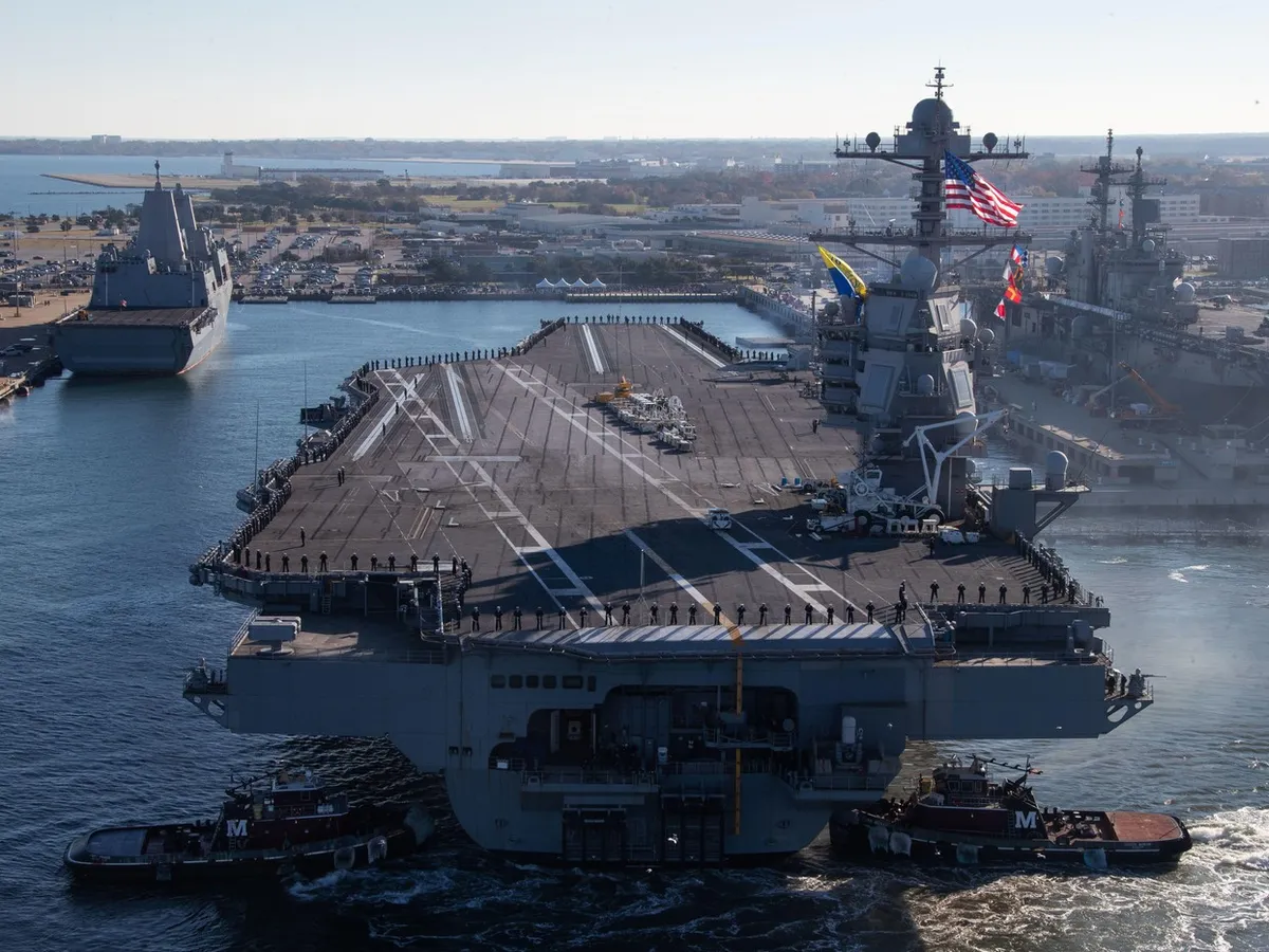 Portavionul USS Gerald R. Ford, folosit ca centrală nucleară plutitoare - Foto: Profimedia Images (imagine cu rol ilustrativ)