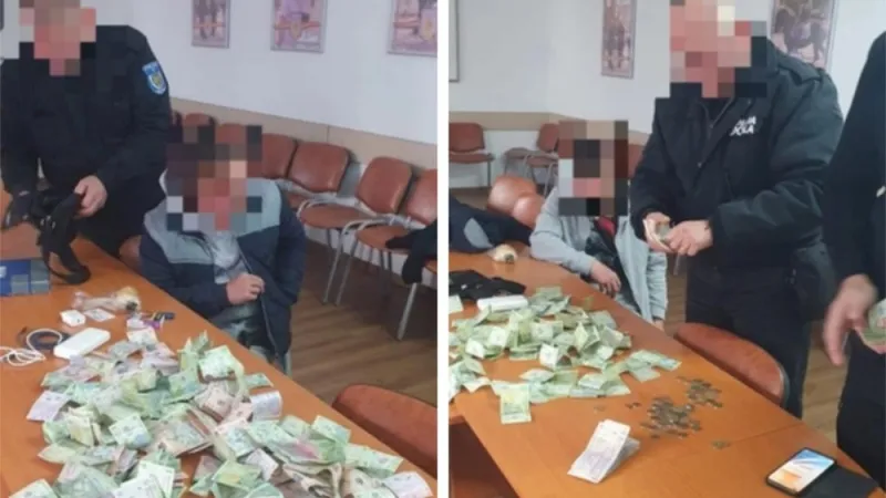 Mica avere strânsă de un tânăr la cerșit în câteva ore, în Iași. Și polițiștii au rămas uimiți - Foto: BZI