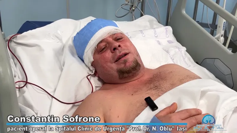 Un bărbat de 46 de ani s-a vindecat de sărbători de o tumoră de 8 centimetri pe creier Foto: facebook/Spitalul de Neurochirurgie Iași