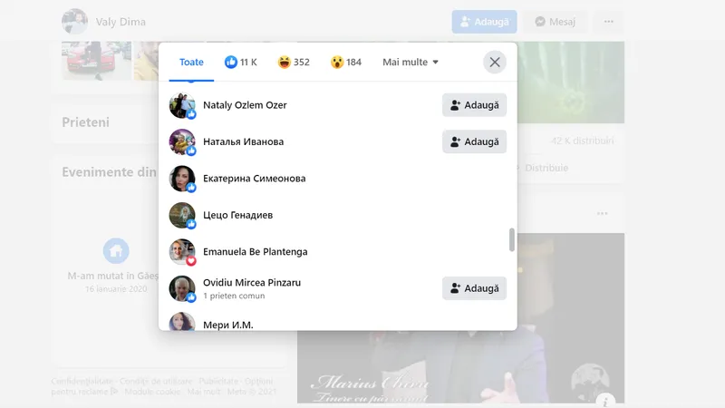 Sunt 12.000 de like-uri și 42.000 de share-uri, dar o mare parte sunt de la străini care apreciază și distribuie un text în limba română.