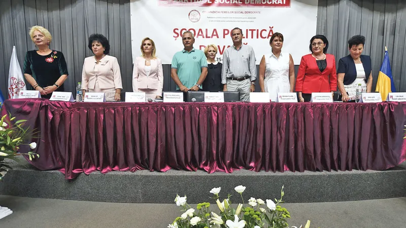 Școala de Vară a Femeilor Social-Democrate. Ultima din partea dreaptă, Maria Lazăr.