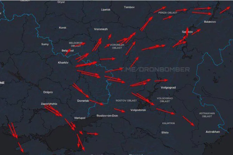 Harta atacurilor ucrainene în Rusia - Foto: X/ @tweet4Anna_NAFO