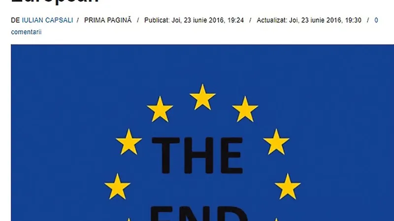 Editorial al lui Iulian Capsali, fostul director al ziarului România liberă, pe site-ul Active News