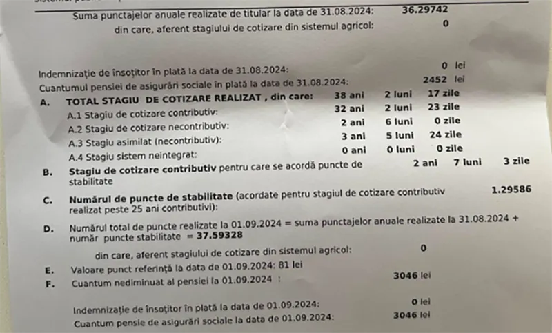 Decizie de recalculare - Foto: Facebook