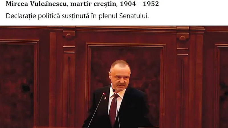 Sorin Lavric, omagiindu-l în Senat pe Mircea Vulcănescu