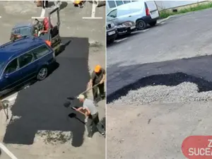 Muncitorii nu s-au obosit să dea autoturismul deoparte. Foto Ziar de Suceava