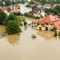 Case inundate într-o zonă rezidenţială rurală - Foto: ISU (Imagine cu rol ilustrativ)
