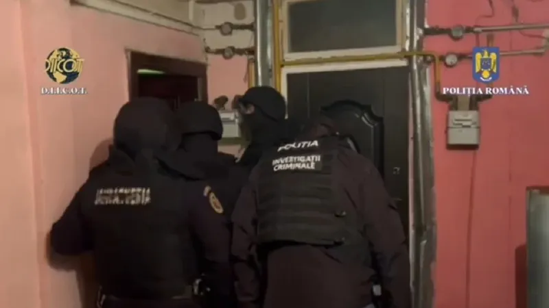 Percheziții la clanuri interlope Foto: captură IGPR-DIICOT Foto: captură video IGPR