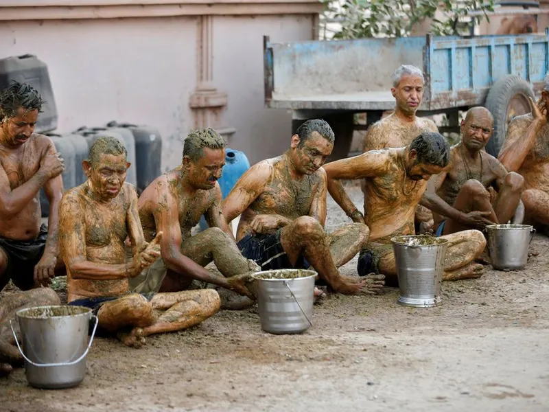 „Terapie” anti-COVID cu bălegar și urină de vacă, în India. Medicii avertizează că e periculos. / Foto: reuters.com