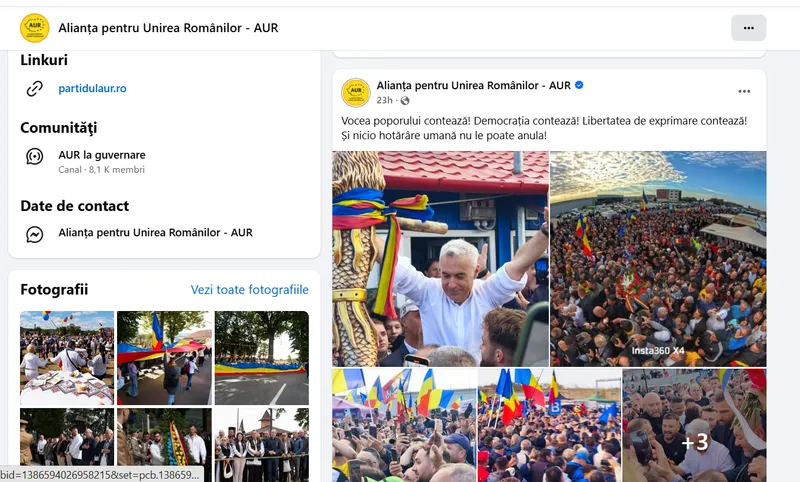 Captură Partidul AUR - Foto: FB / AUR