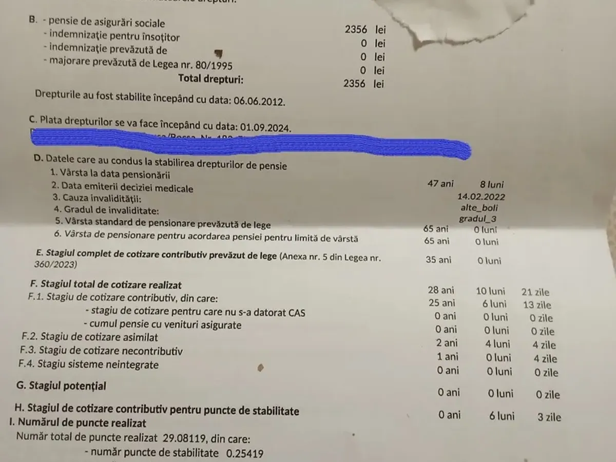 Decizie mica recalculare - Foto: Casa de Pensii