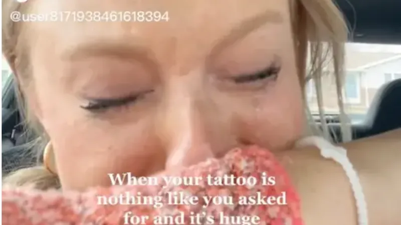 Noul tatuaj a adus o tânără în pragul disperării: „Nu seamănă deloc cu poza. Nu știu ce să fac" - FOTO: TikTok/@user8171938461618394