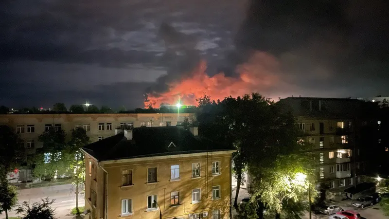 Atac masiv cu drone ucrainene în Rusia - Foto: Twitter/ @PatriaeFilius