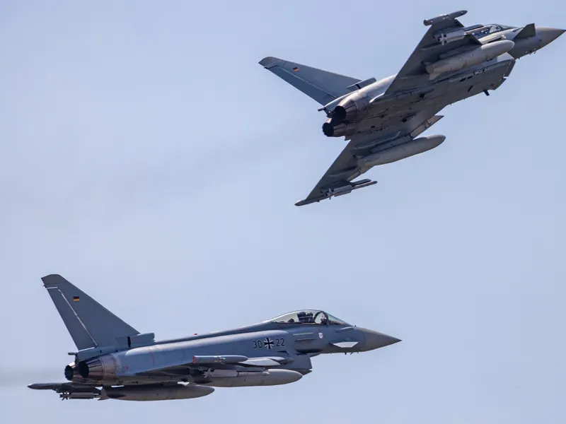 Piloți și avioane de luptă Eurofighter ale Germaniei, la Constanța - Foto: Profimedia Images (imagine cu rol ilustrativ)