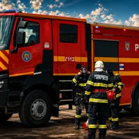 Mașina de pompieri - Foto: ISU Brăila (cu rol ilustrativ)