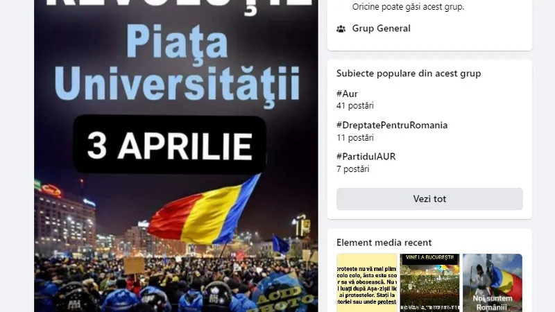 Fanii AUR nu se lasă: vorbesc în gupuri despre „o revoluție” anti-restricții în București. Sursa: Facebook